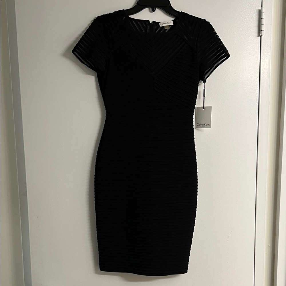 Calvin Klein Black Textured Mini Dress